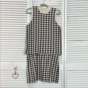 Loft outlet houndstooth grey and cream top and skirt